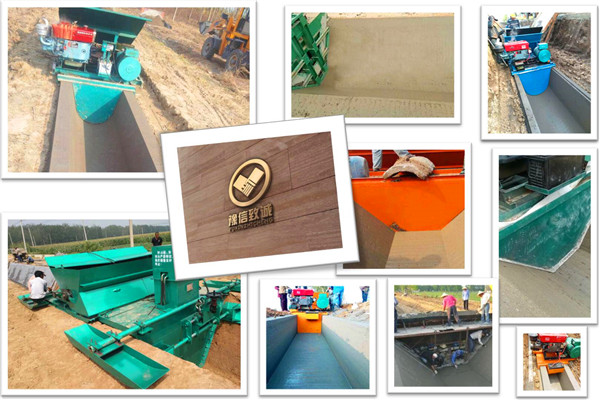 各式各樣的自走式水渠成型機(jī)(部分施工現(xiàn)場(chǎng))